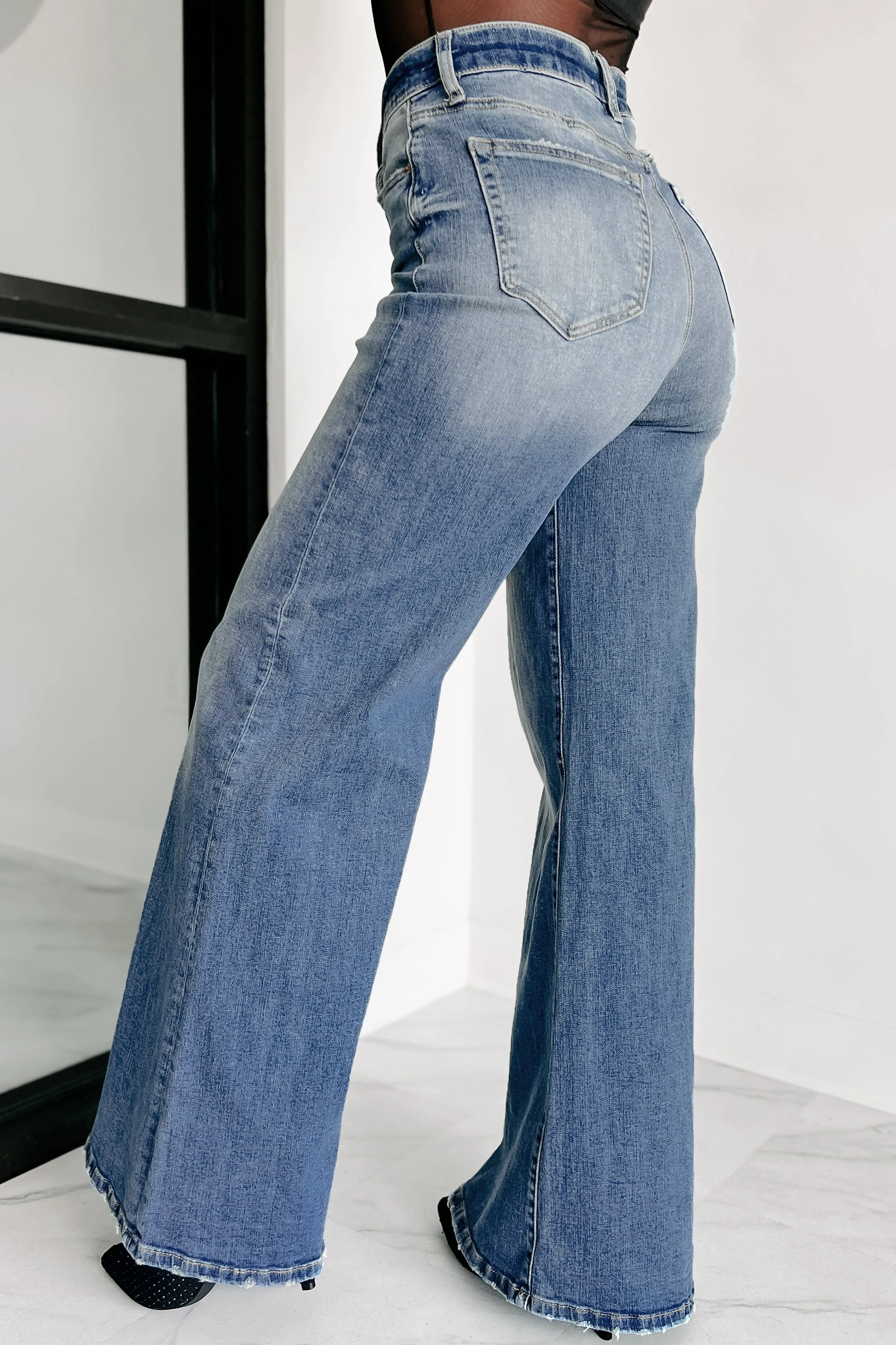 Amelia High Rise Wide Leg Jeans (Medium)