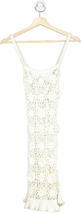 ASOS White Crochet Midi Dress XS