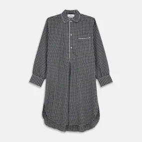 Black Multi Check Cotton Blend Sussex Nightshirt