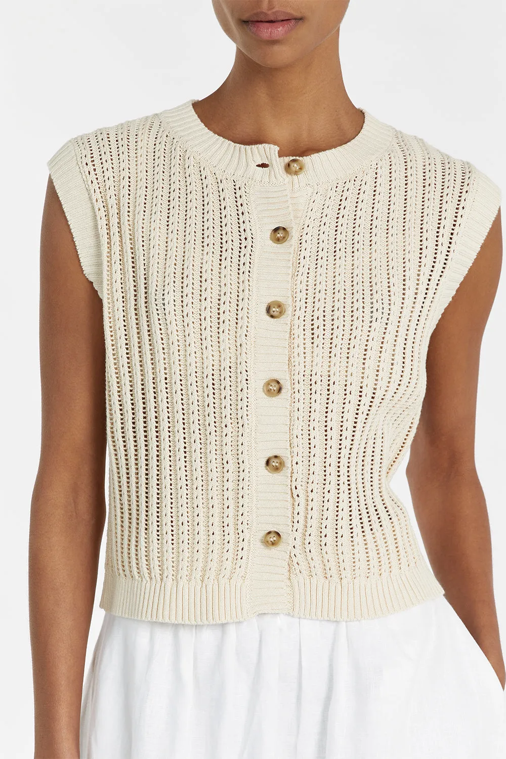 BLOOM CHALK CROCHET CROP VEST