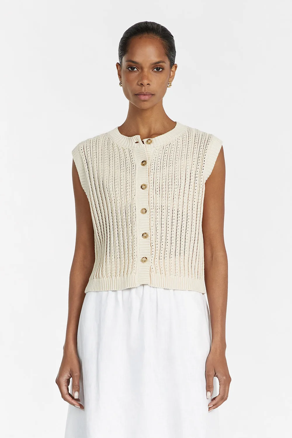 BLOOM CHALK CROCHET CROP VEST