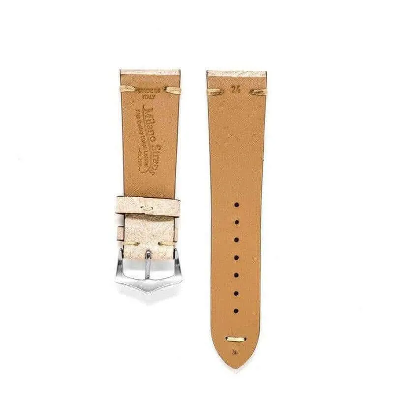 Bone Vintage Leather Watch Strap