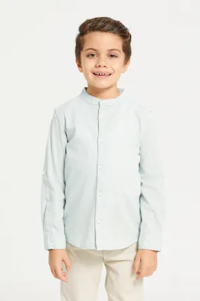 Boys Mint Mandarin Collar Shirt