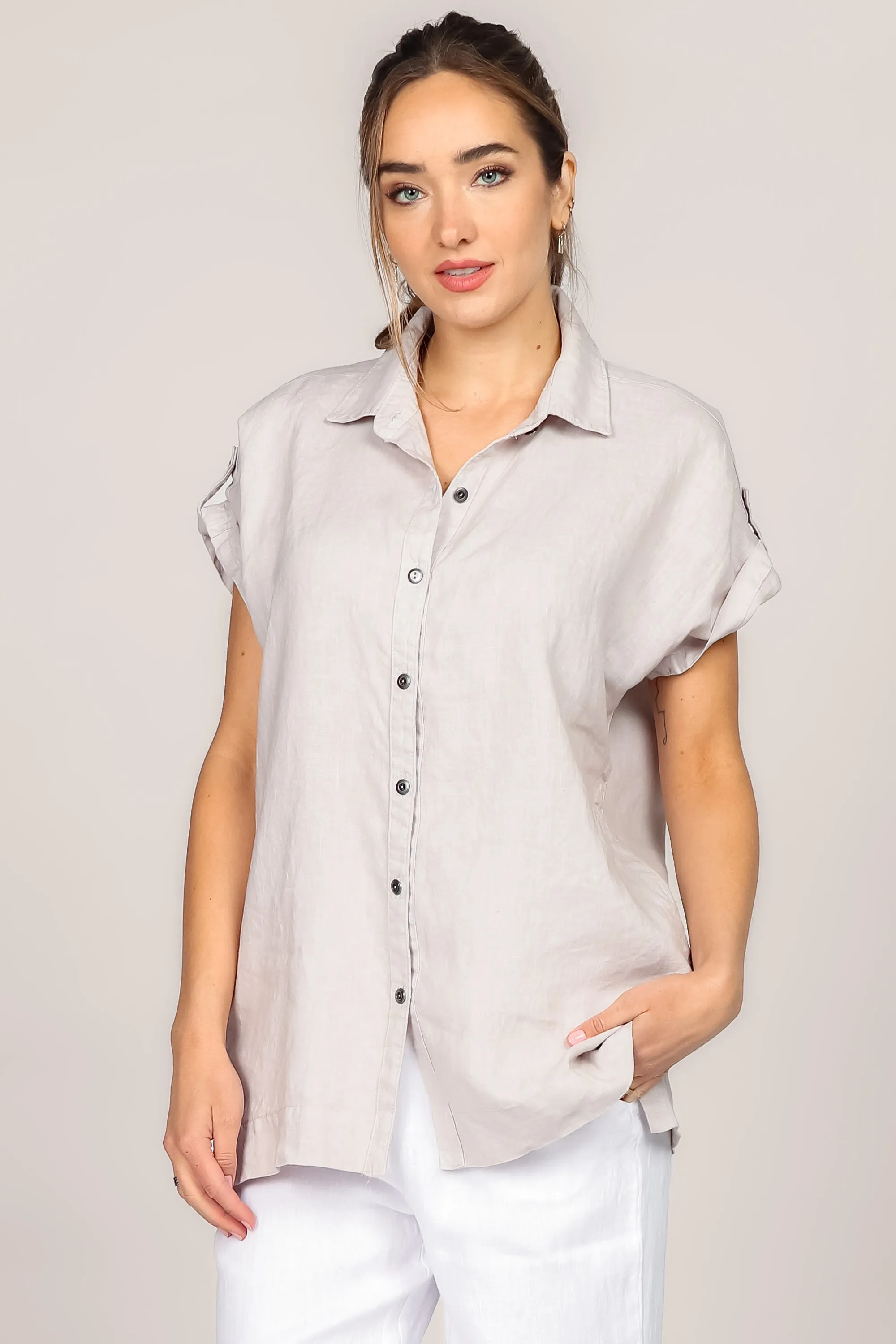 Button-Up Linen Shirt