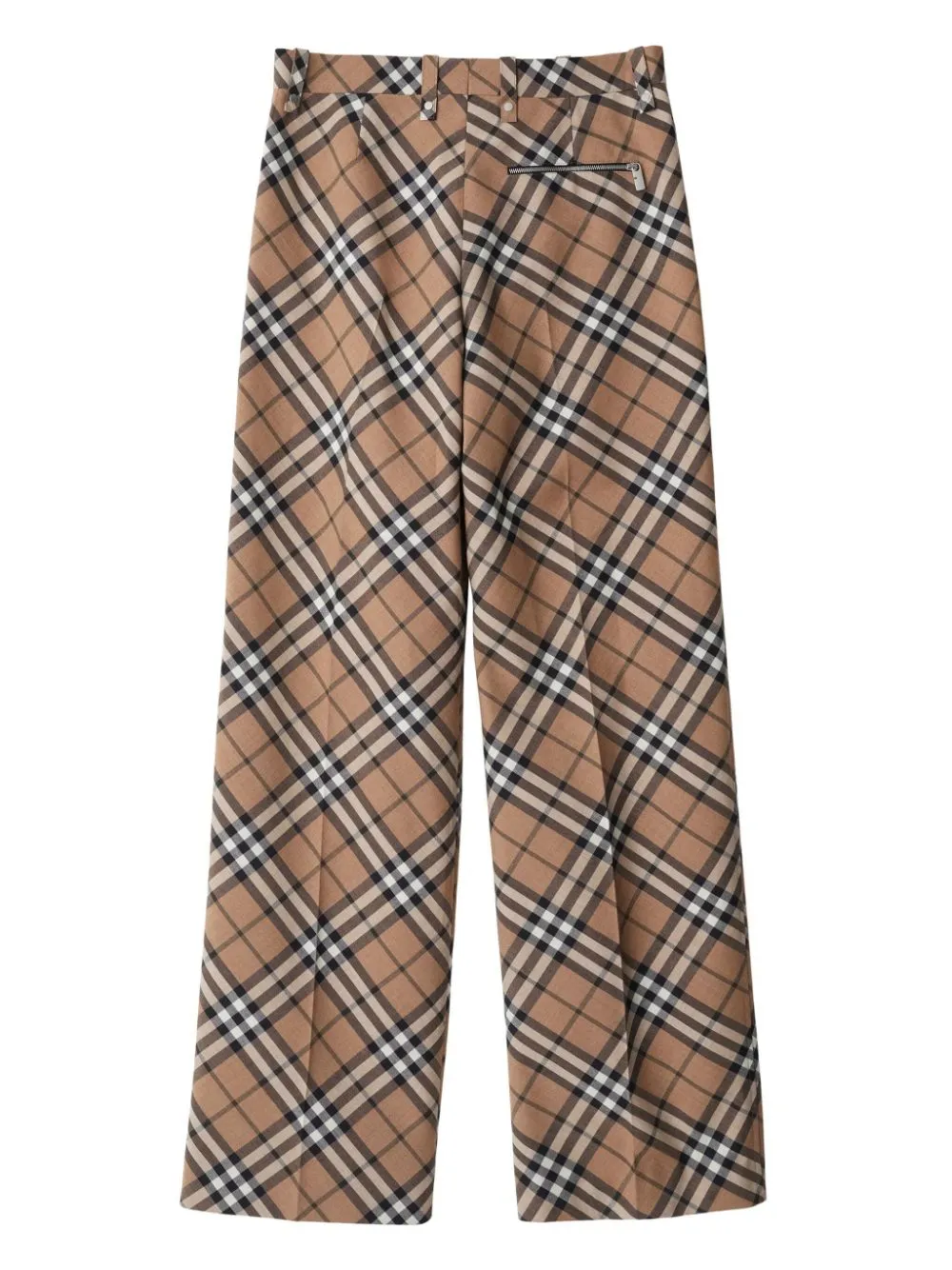 CHECK WOOL BLEND TROUSERS