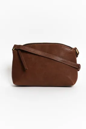 Cleo Cognac Leather Crossbody Bag