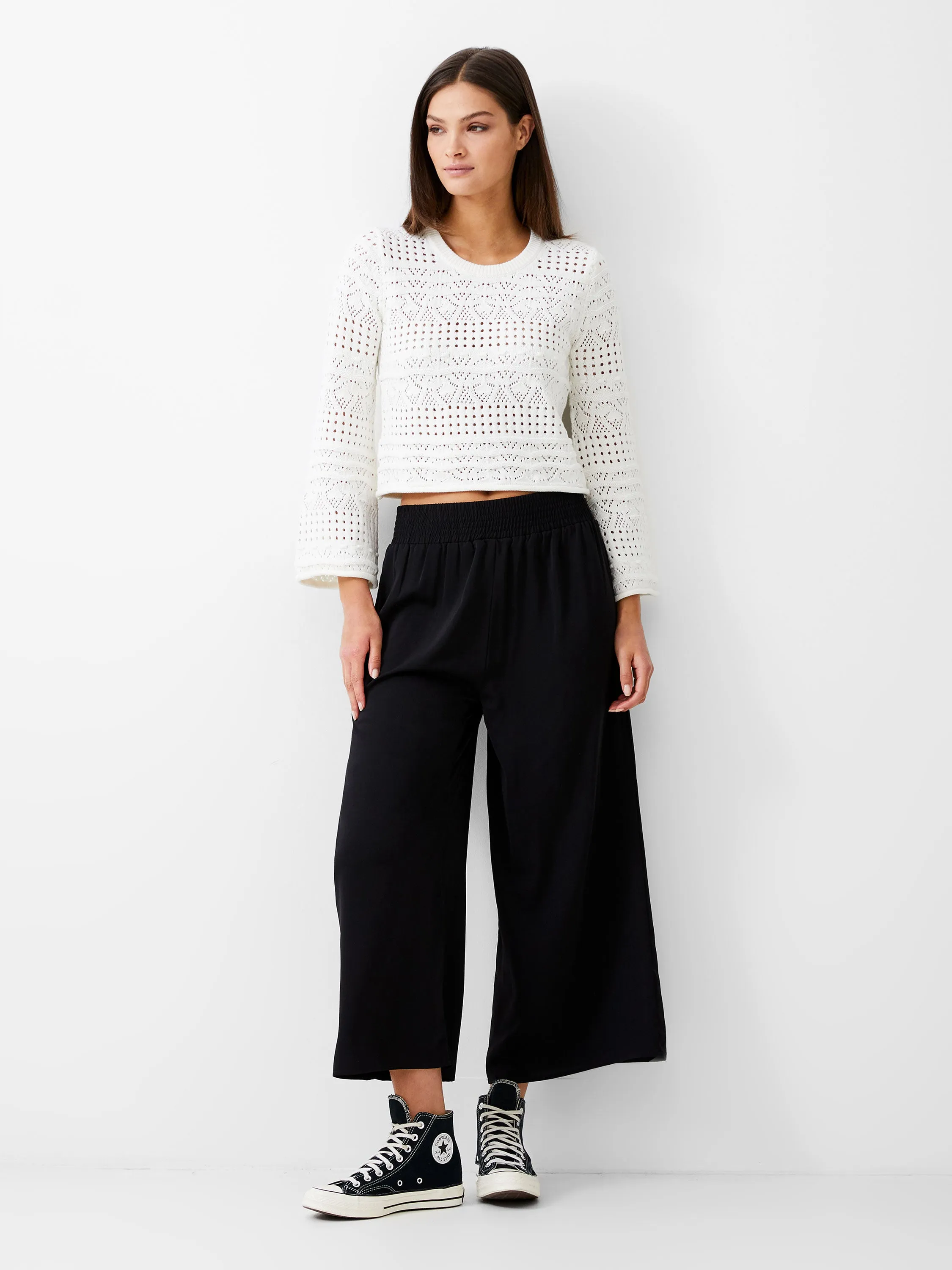 Crochet Bobble Knit Crop Jumper