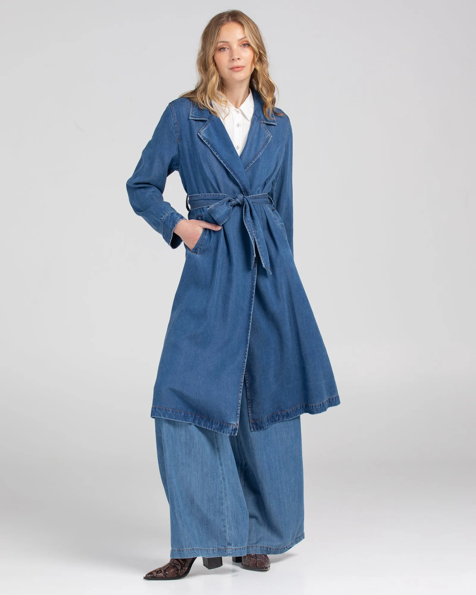 Denim Trench Coat - Brando Denim