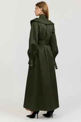 Elliot Trench Coat in Army Green