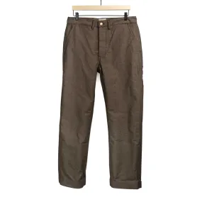 Flat front chinos in espresso brown Wabash stripe Japanese cotton