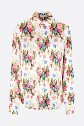 floral print satin shirt