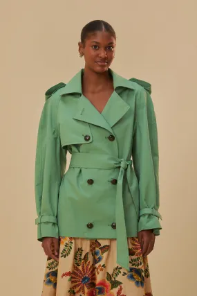 Green Short Trench Coat