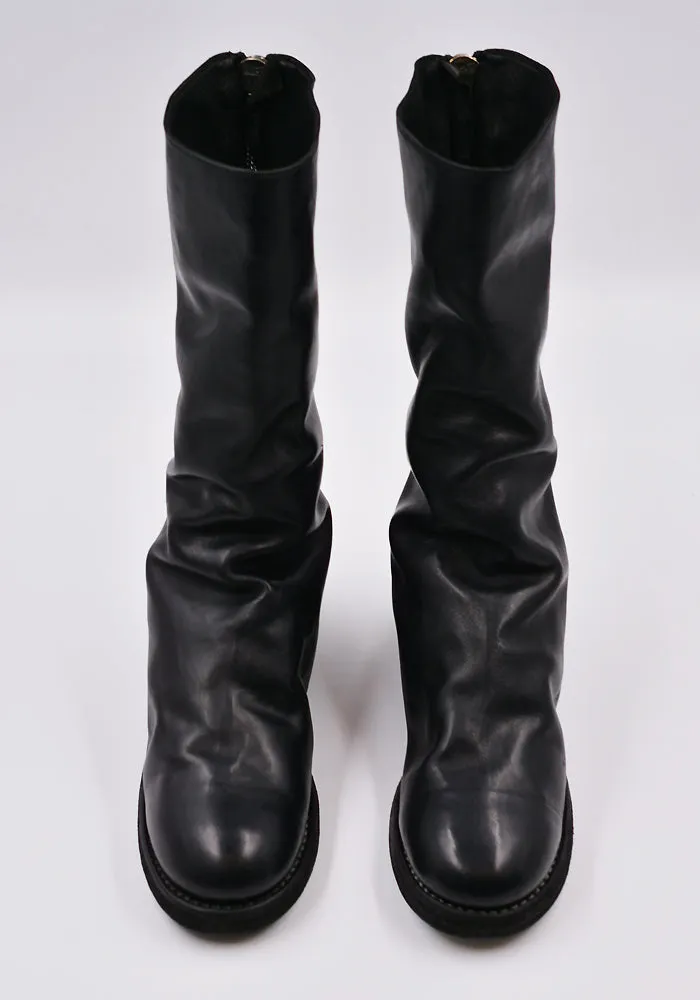 GUIDI 789Z SOFT HORSE FULL GRAIN LEATHER HIGH ZIP BOOTS BLACK