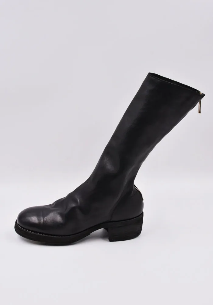 GUIDI 789Z SOFT HORSE FULL GRAIN LEATHER HIGH ZIP BOOTS BLACK