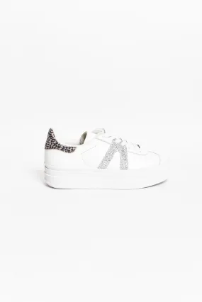 Island Silver Animal Leather Platform Sneaker