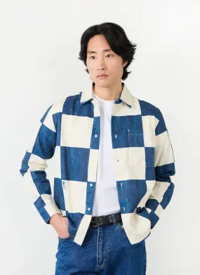 Kihara Overshirt | Cotton | Blue and Ecru