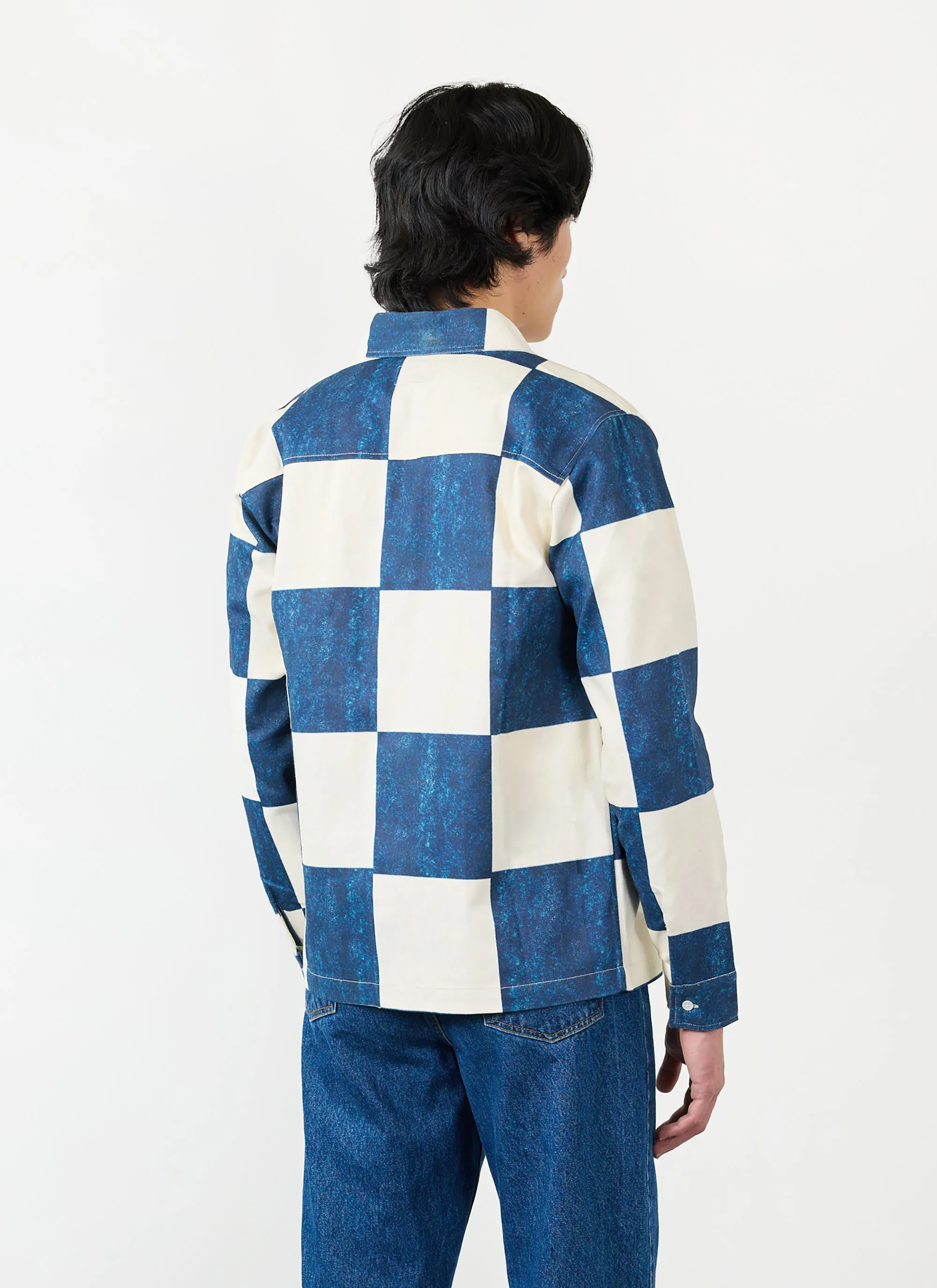 Kihara Overshirt | Cotton | Blue and Ecru