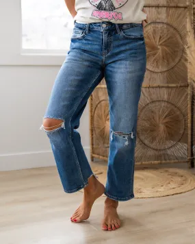 Lovervet Audrey Distressed Knee Straight Jeans