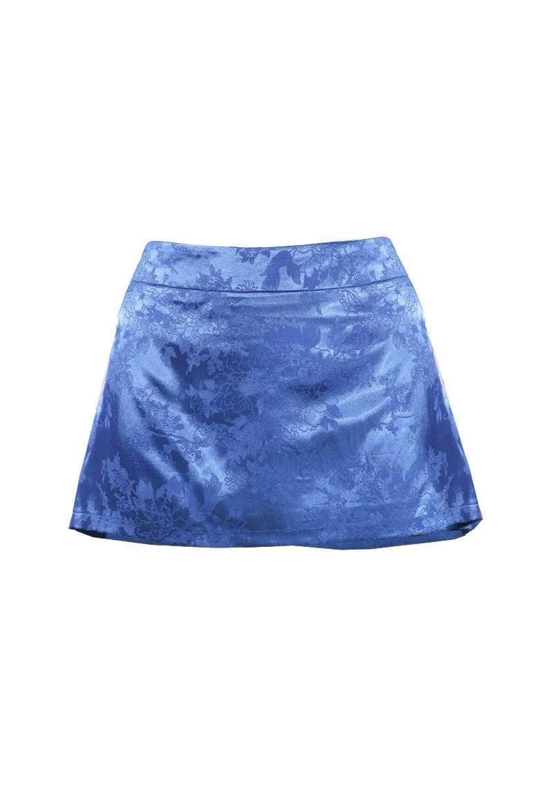 Marla Low Rise Skirt in Cobalt Blue