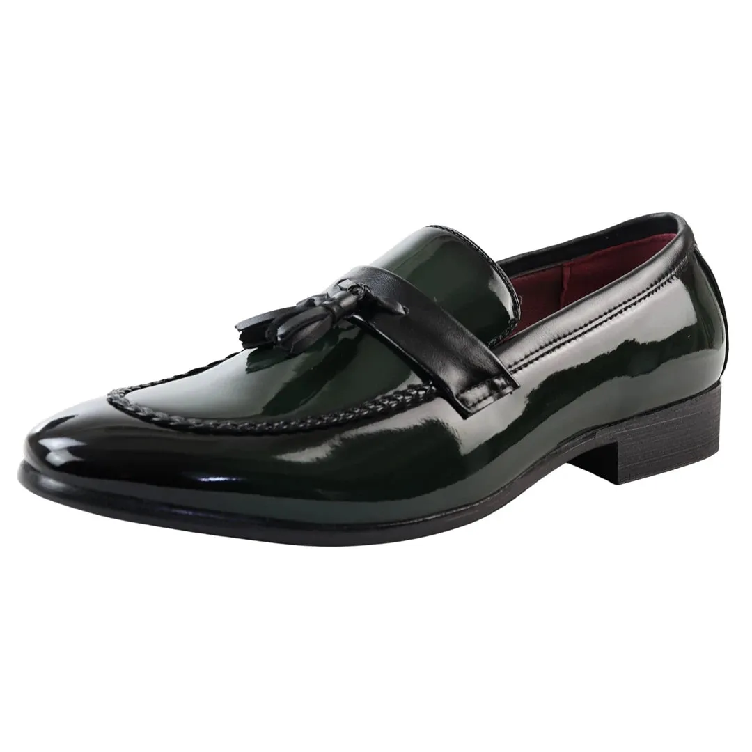 Men's Patent Tassel Slip On Loafers