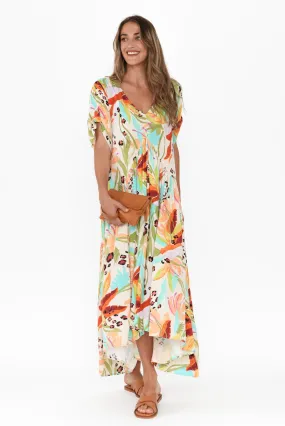 Natural Jungle Peak Maxi Dress