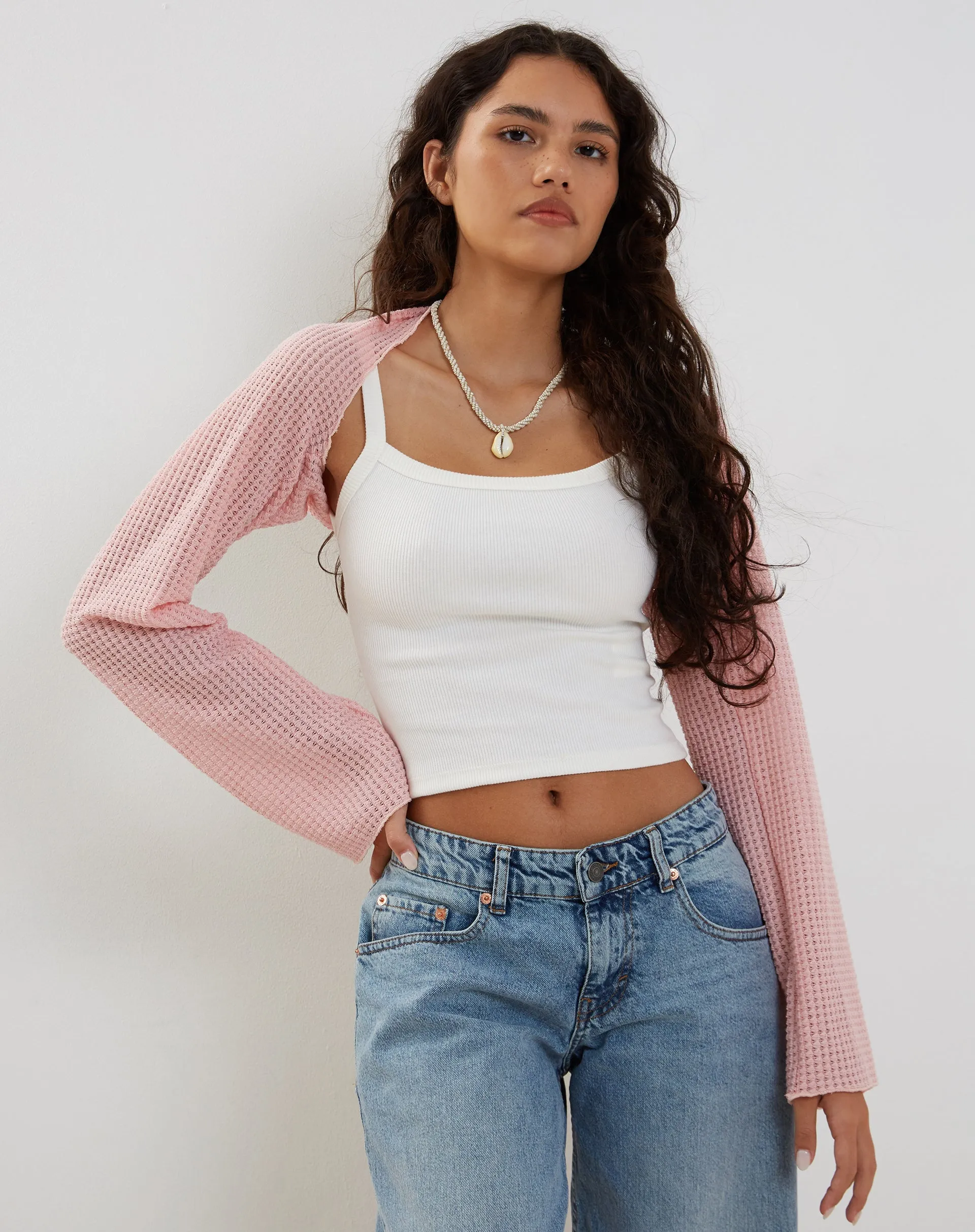 Nobila Shrug Top in Baby Pink