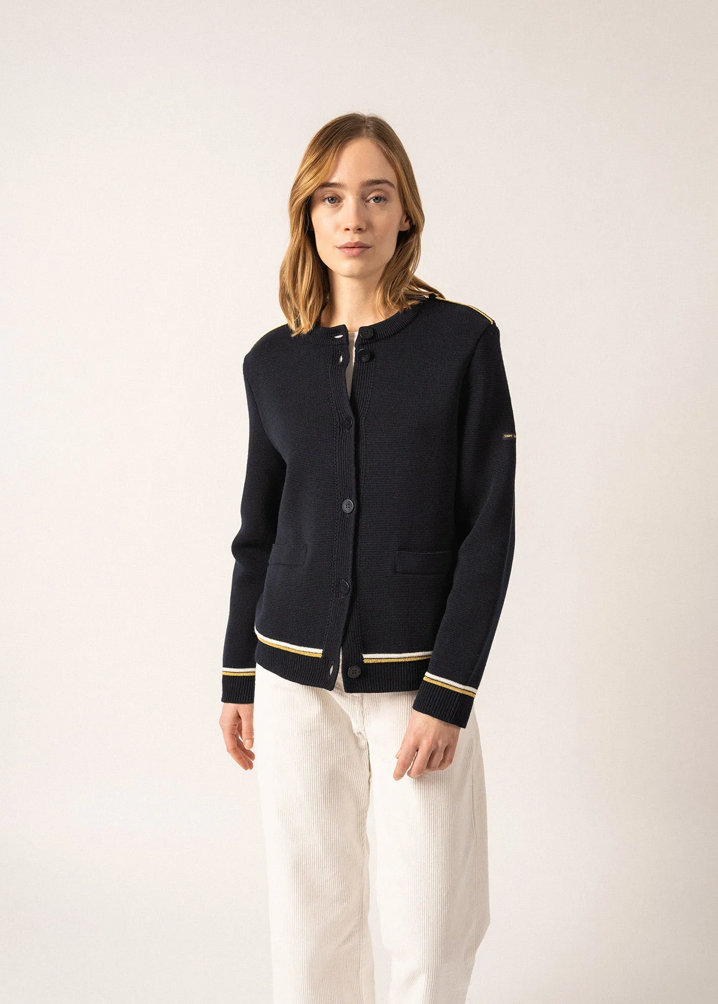 Serres Wool Jacket - with lurex details (NAVY)