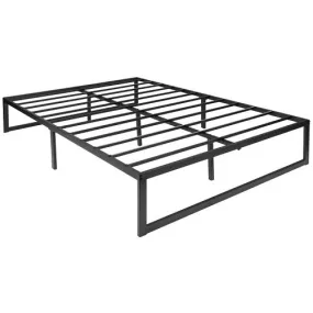 Trendy Nights Metal Platform Bed Frame No Box Spring Needed Steel Slat Support Quick Lock Functionality