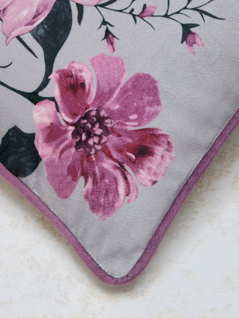 Westside Home Lilac Floral Printed Cushion Cover