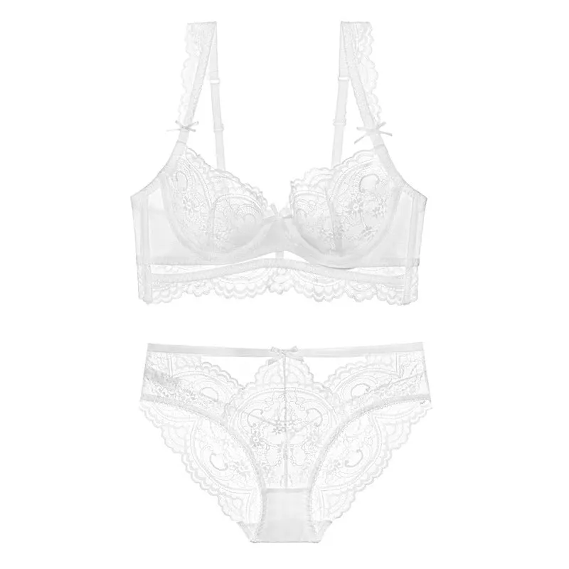 White See through Ultra-thin Lingerie Set