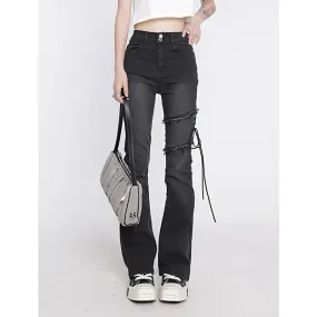 Women's Zipper Fly Flare Jeans